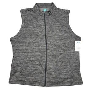 NEW PRO TOUR Cool Play Golf Vest - Full Zip with Pockets - Gray - Mens X-Large